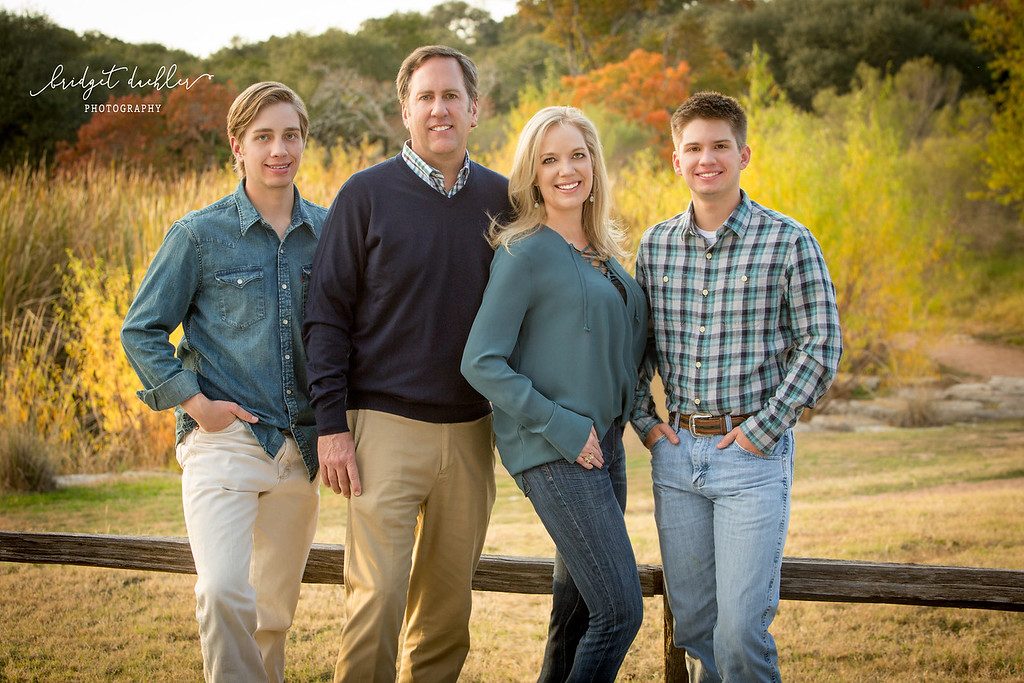 Extended family group portrait photographed on location near Austin (horizontal frame 38, variation 4)