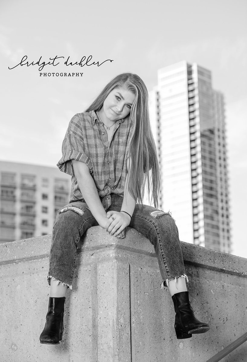 Natural-light senior portrait photographed at golden hour on location near Austin (vertical frame 4)